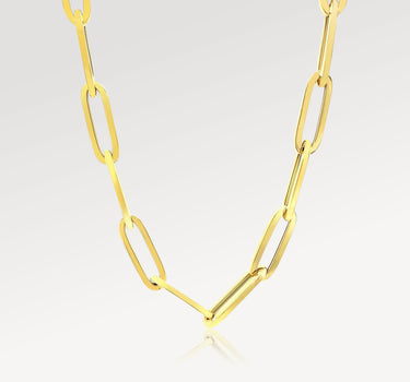 14k Solid Gold Paperclip Chain