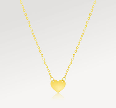 14k Solid Gold Polished Mini Heart Necklace