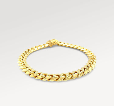 14k Solid Yellow Gold Classic Miami Cuban Link Bracelet