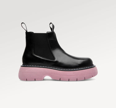 Ella Black Pink Leather Chelsea Boots
