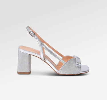 Luxor Bow Glitter Sandals en plata