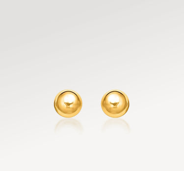 Solid Gold Round Stud Earrings